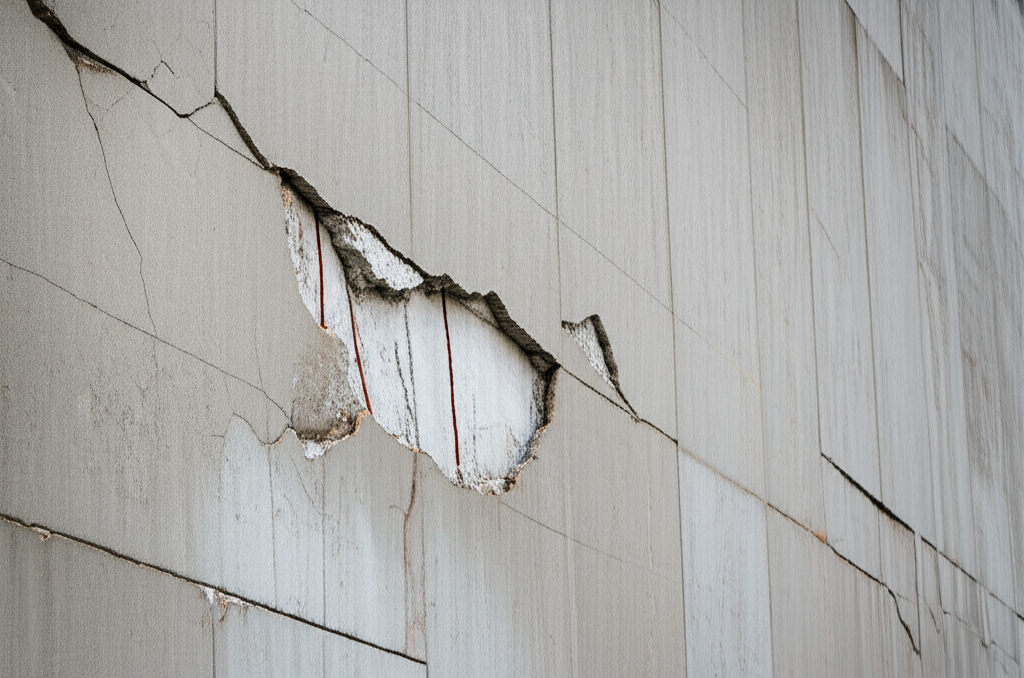 Commercial building before repair